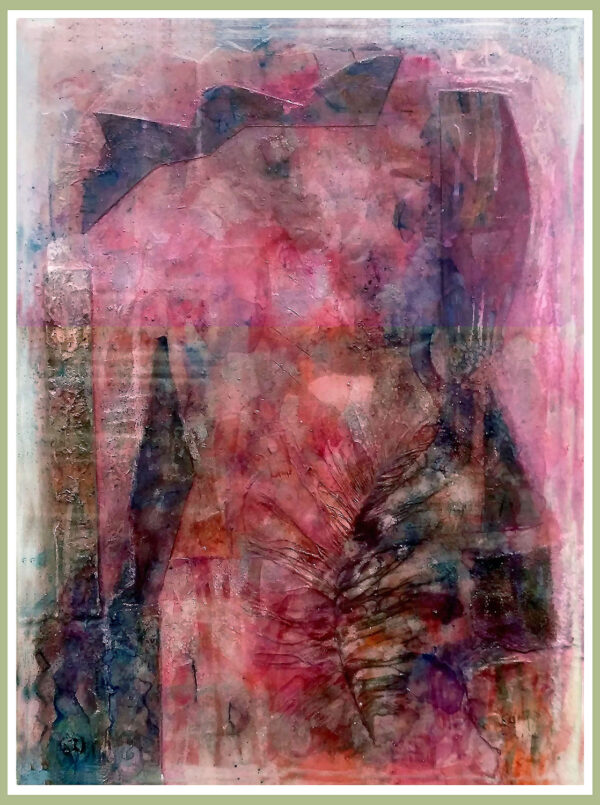 EL GRAN ABISMO Collage, tintas, rotuladores, témpera sobre cartón blanco montado sobre madera. 37 x 28 cm. 2016-2018. Colección particular.