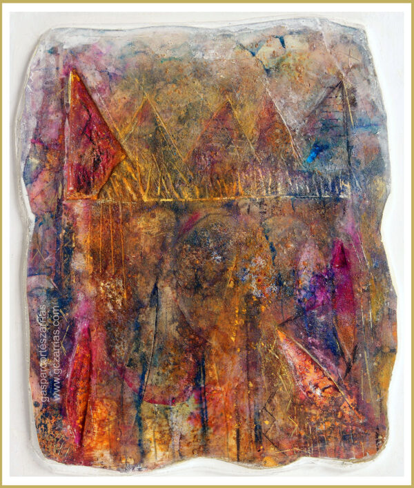 "LA MEDIDA DEL ALMA, 21,26 g" | Tintas, rotuladores, témpera, acrílico, esmaltes sobre cartón pluma. 28x24cm. 2017-2018 / Colección particular.