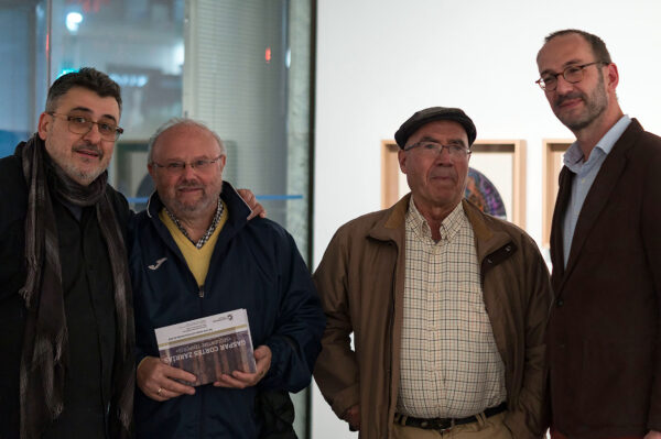 Con Manuel Kayser, Agustín Cruz y Miguel Arjona, en mi exposición "SEQUENTIAE TEMPORI" noviembre-2018.