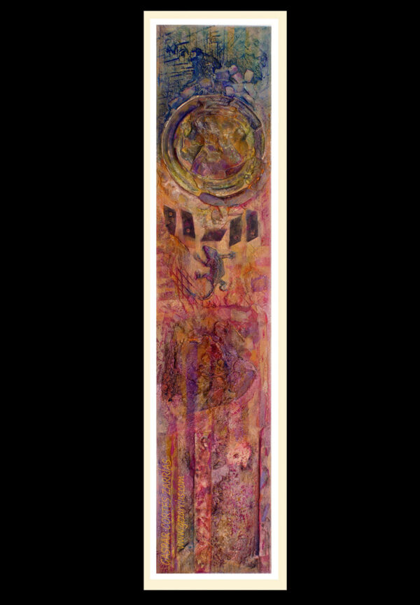 "SECUENCIA VERTICAL IV" | Collage, tintas, pigmentos y óleo sobre madera preparada. 84,5×18cm. Febrero 2016 / Colección particular.