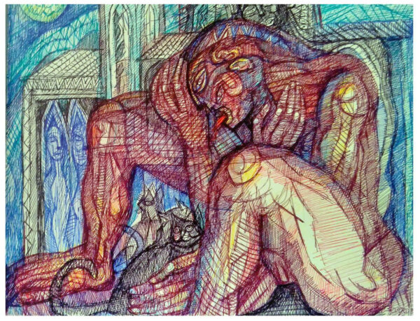 "TRANSFORMACIÓN" | "Libro X. Dibujo 3" | 6 tintas bolígrafo. 17x22cm.15 diciembre 2016 / Colección del artista.