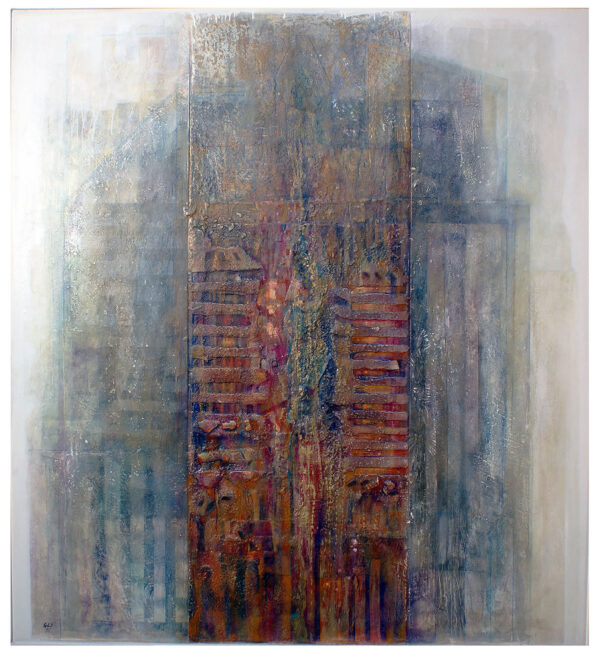 "LA SALIDA DEL ABISMO - RESURRECCIÓN |  Mixta sobre montaje de madera y collage. 150x147cm. 2015. "LA SALIDA DEL ABISMO - RESURRECCIÓN | Mixta sobre montaje de madera y collage. 150x147cm. 2015.