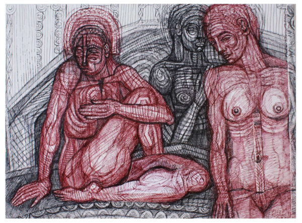 "LA BÚSQUEDA" |  Bolígrafo sepia y negro sobre papel basik. 24x34 cm.  2015 / Colección particular. "LA BÚSQUEDA" | Bolígrafo sepia y negro sobre papel basik. 24x34 cm. 2015 / Colección particular.