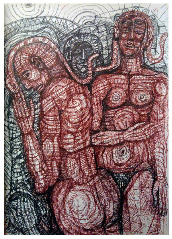 "AIRES DE FUNDAMENTALISMO" | Diario de Dibujos a bolígrafo sepia y negro. 22x17 cm. 2014. LIBRO DE ARTISTA / Colección del autor.