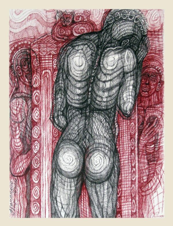 ASOMBRADO. Diario de Dibujos a bolígrafo sepia y negro. Formato A3. 2014.