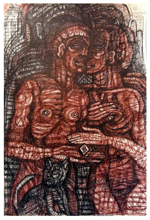 "CONFIANZA, COMPLICIDAD" | Diario de Dibujos a bolígrafo sepia y negro. 22x17 cm. 2014. LIBRO DE ARTISTA / Colección del autor.