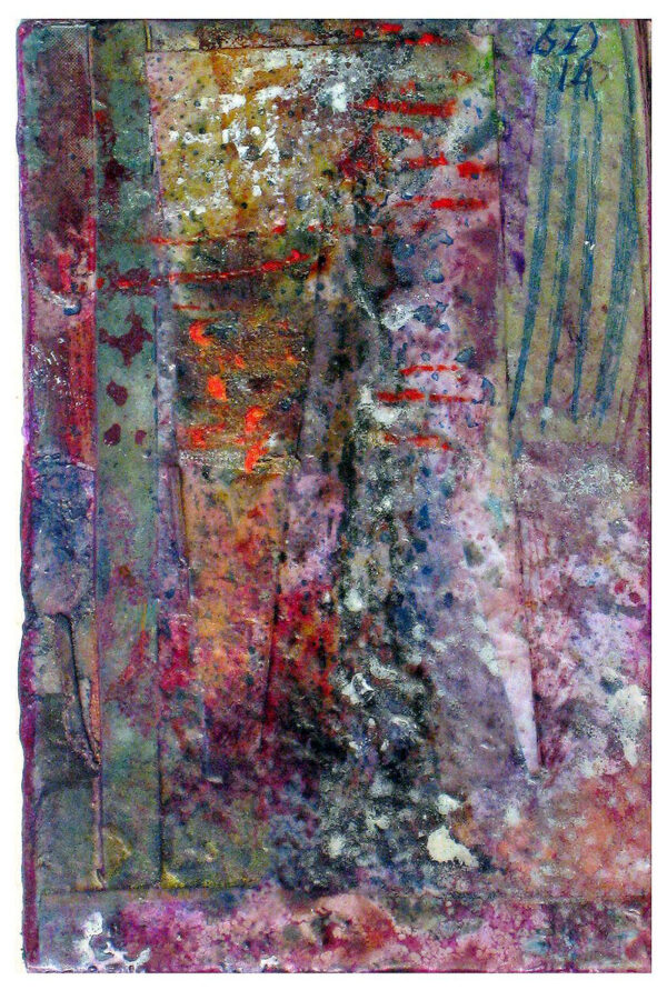 "TARJETA.ABSTRACCIÓN II-69" | Tintas y collage sobre cartón. 9x6cm. 2014 / Colección particular.