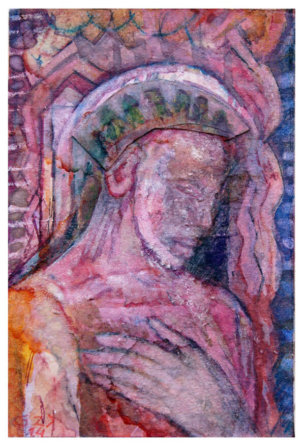 "CON EL CORAZÓN" | Tintas y collage sobre cartón. 9x6cm. 2014 / Colección particular.