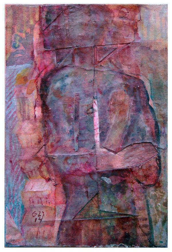 "FIGURA CERRADA" | tintas y collage sobre cartón. 9x6cm. 2014 / Colección particular.