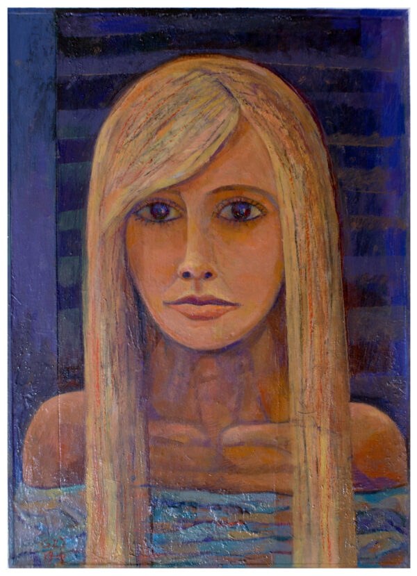 "RETRATO INVENTADO: II" Acrílico y óleo sobre collage y madera. 40x28,5 cm. 2013-2014.