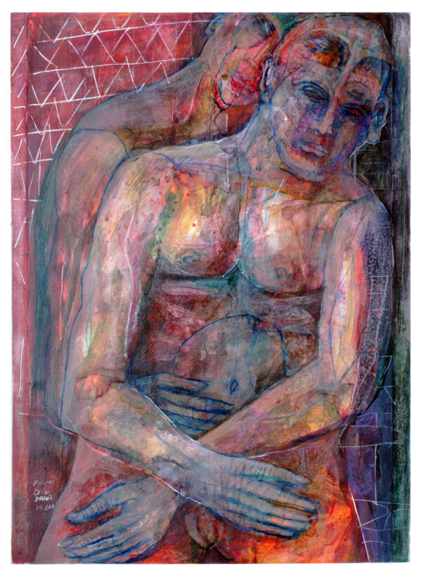 "CONSUELO" | Tintas, rotuladores y témpera sobre papel montado en madera. 40×29cm. 2014.