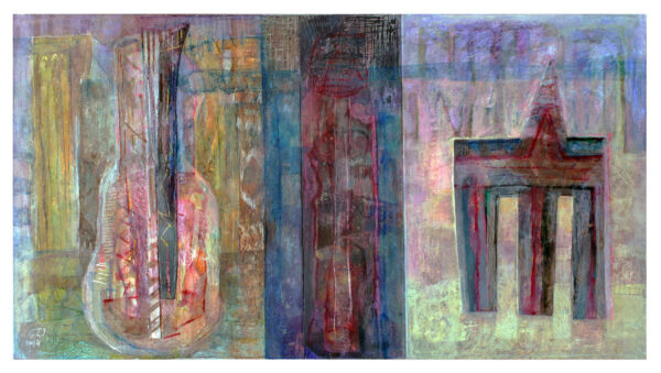 "ESTRUCTURAS OPUESTAS" | Tintas, rotuladores y témpera sobre papel montado en madera. 22×40cm. 2014 / Colección particular.