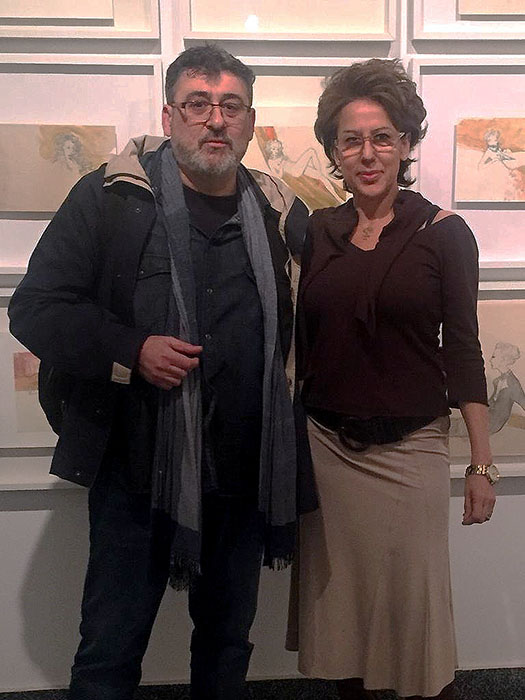 En la exposición de Natividad Jiménez en la Sala de Fundación Caja Granada ya desaparecida justo después de esta exposición.