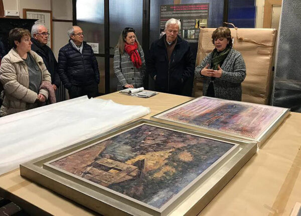 Obras de José Cortés Bailén (mi padre) y mi obra "RADIOGRAFÍA DE UN OBJETO" en el Museo de Jaén. Junto a ellas explicándolas la directora del Museo Paqui Hornos hasta 2024.