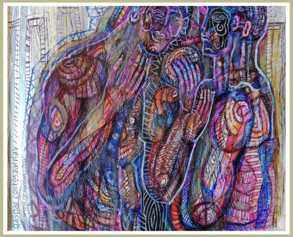 ¿SALDRÉ DE ESTA? / SALISTE" | LIBRO XIII Dibujo 13. 17x22cm. Diversas tintas de bolígrafo de gel. 07_07-18_09_2019 / Colección de artista.