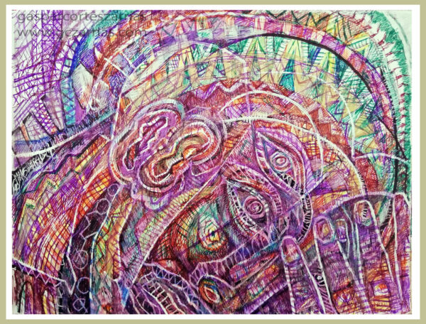 "RECUERDOS DE INFANCIA" | LIBRO XIII Dibujo 7. 17x22cm. Diversas tintas de bolígrafo de gel. 25-30_05_2019 / Colección de artista.