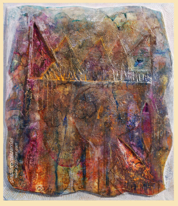 "21,26 gramos: LA MEDIDA DEL ALMA" | Tintas, rotuladores, témpera, acrílico, esmaltes sobre cartón pluma. 28x24cm. Agosto de 2017 / Colección particular.