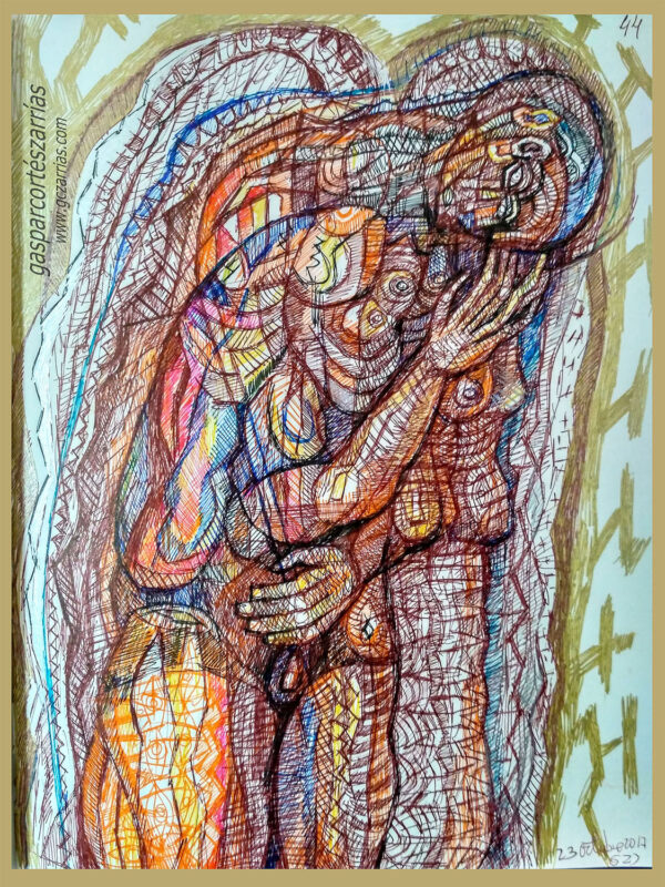 L"EL ÁNGEL EXTERMINADOR" | Libro de artista XI. Dibujo 44. 17x22cm. 6 tintas bolígrafo. 23 de octubre de 2017 / Colección del artista.