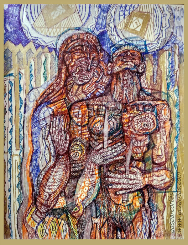 "LA ORDEN ARRIBA" | Libro de artista XI. Dibujo 45. 17x22cm. 6 tintas bolígrafo. 28 de octubre de 2017 / Colección del artista.