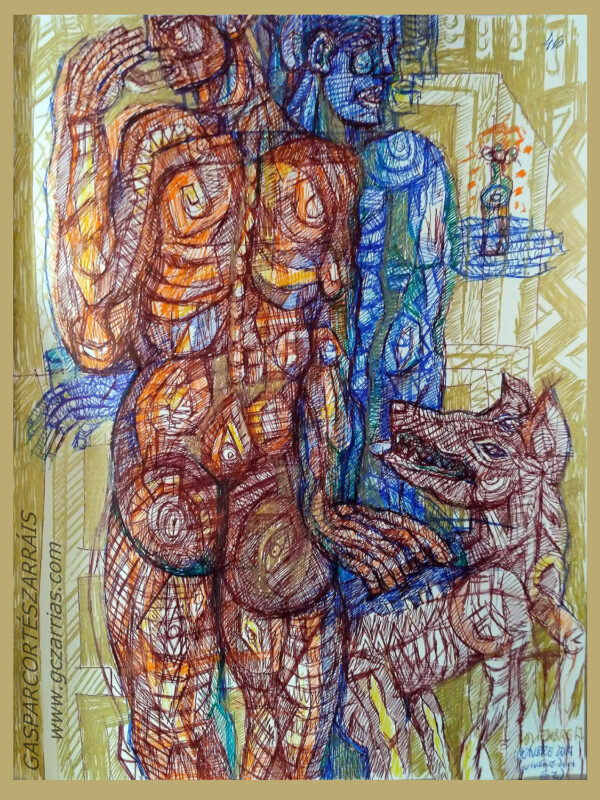 "DISTONÍA" | Libro de artista XI. Dibujo 46. 17x22cm. 6 tintas bolígrafo. 03 de noviembre de 2017 / Colección del artista.