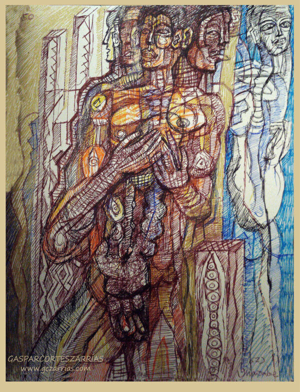 "EL PERSEGUIDOR" | Libro de artista XI. Dibujo 50. 17x22cm. 6 tintas bolígrafo. 19 de noviembre de 2017 / Colección del artista.