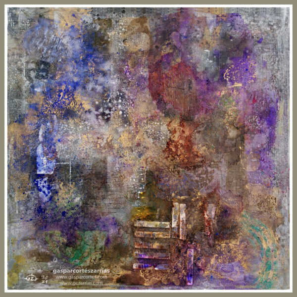 | "ESTADO DE SITIO" | Collage, Esmalte, pigmentos |+| sobre papel verjurado negro y cartón. 28,5x28,5cm. 2021.