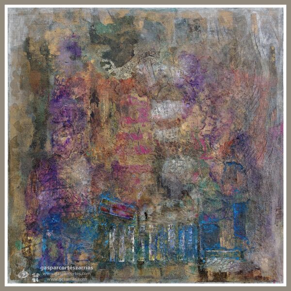 | "MATERIAL DEFECTUOSO" | Collage, Esmalte, pigmentos |+| sobre papel verjurado negro y cartón. 28,5x28,5cm. 2021.