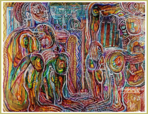 "TITANES" |  LIBRO XIII Dibujo 35. 17x22cm. Diversas tintas de bolígrafo de gel. 26-01_3-02_2020 / Colección de artista. "TITANES" | LIBRO XIII Dibujo 35. 17x22cm. Diversas tintas de bolígrafo de gel. 26-01_3-02_2020 / Colección de artista.