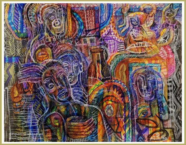 "CONFINAMIENTO" |  LIBRO XIII Dibujo 42. 17x22cm. Diversas tintas de bolígrafo de gel. 31-03_6-04_2020 / Colección de artista. "CONFINAMIENTO" | LIBRO XIII Dibujo 42. 17x22cm. Diversas tintas de bolígrafo de gel. 31-03_6-04_2020 / Colección de artista.