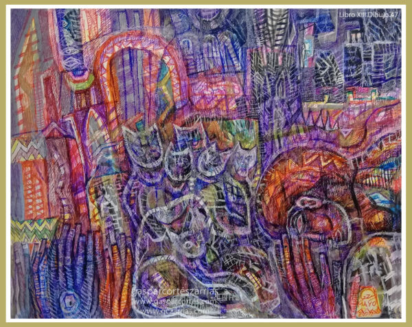 "AÑOS PEQUEÑOS / AÑICOS" |  LIBRO XIII Dibujo 47. 17x22cm. Diversas tintas de bolígrafo de gel. 12-05_18-05_2020 / Colección de artista. "AÑOS PEQUEÑOS / AÑICOS" | LIBRO XIII Dibujo 47. 17x22cm. Diversas tintas de bolígrafo de gel. 12-05_18-05_2020 / Colección de artista.