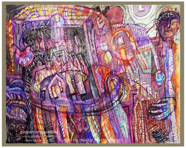 "LOS FAVORITOS" |  LIBRO XIII Dibujo 57. 17x22cm. Diversas tintas de bolígrafo de gel. 13-26_10_2019 / Colección de artista. "LOS FAVORITOS" | LIBRO XIII Dibujo 57. 17x22cm. Diversas tintas de bolígrafo de gel. 13-26_10_2019 / Colección de artista.
