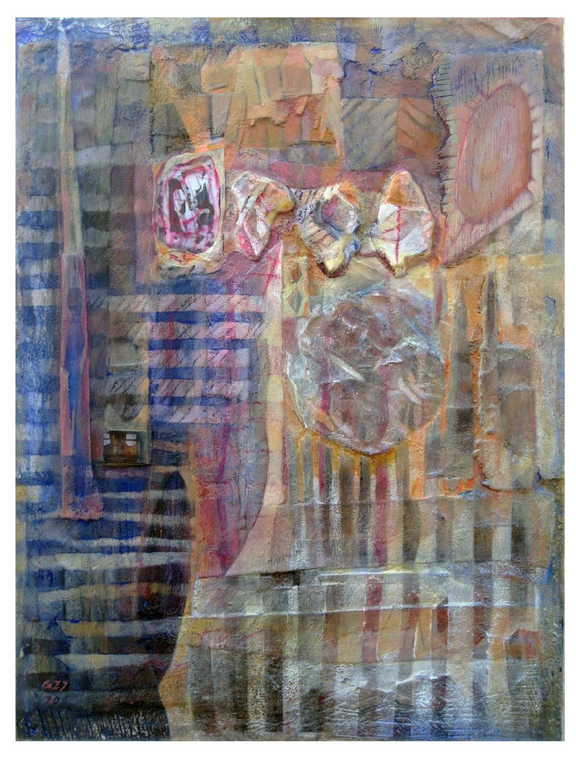 "LÍRICA I" Polvo de mármol, pigmentos y óleo sobre madera 85 x 60 cm. 2010