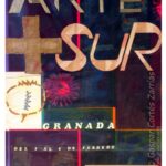 1995- CARTEL ARTE + SUR segunda propuesta mixta sobre carton 70 x 50 cm